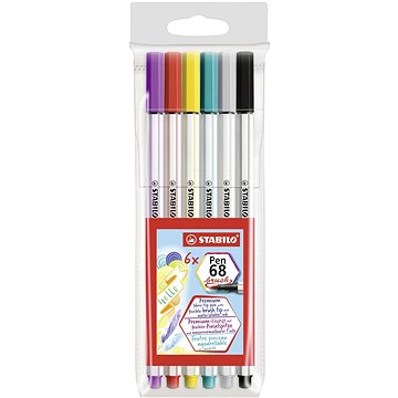 STABILO Pen 68 brush pouzdro 6 barev (4006381546119)
