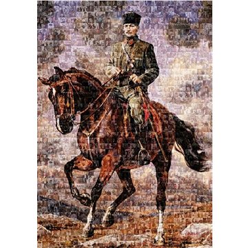 Puzzle Ghazi Mustafa Kemal na svém koni 1000 dílků (8697950844062)