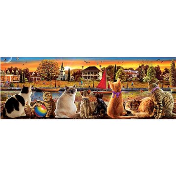 Panoramatické puzzle Kočky na nábřeží 1000 dílků (8412668180017)