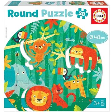 Kulaté puzzle Džungle 28 dílků (8412668189065)