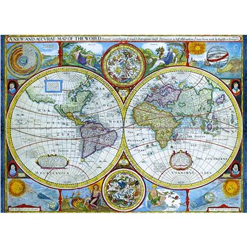 Puzzle Starodávná mapa světa 1000 dílků (628136620062)