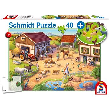 Puzzle Farma 40 dílků + figurky zvířat (4001504563790)