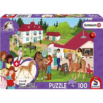 Puzzle Schleich Na jezdecké farmě 100 dílků + figurka Schleich (4001504564025)