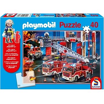 Puzzle Playmobil Hasičský sbor 40 dílků + figurka Playmobil (4001504563806)