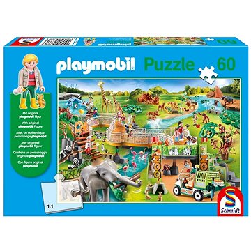 Puzzle Playmobil Zoo 60 dílků + figurka Playmobil (4001504563813)