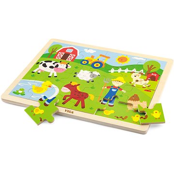 Dřevěné puzzle 24 dílků - farma (6934510501976)