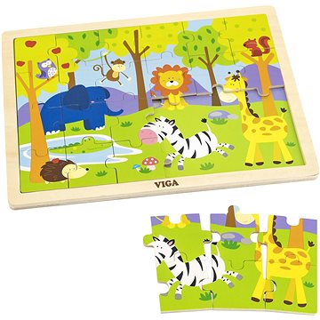 Dřevěné puzzle 24 dílků - zoo (6934510501983)