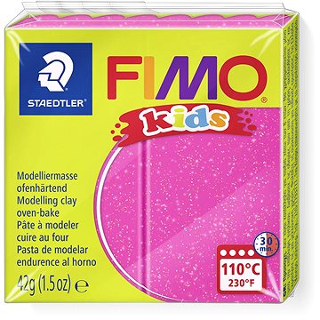FIMO kids 8030 42g růžová se třpytkami (4007817804957)