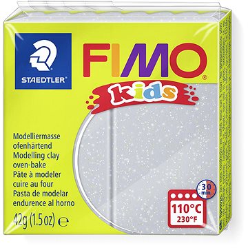 FIMO kids 42g stříbrná se třpytkami (4007817804995)