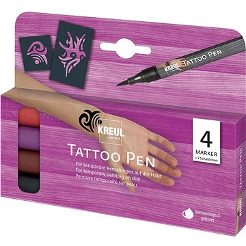 KREUL Tattoo Pen Set tetovací sada, 4 barvy (4000798621704)