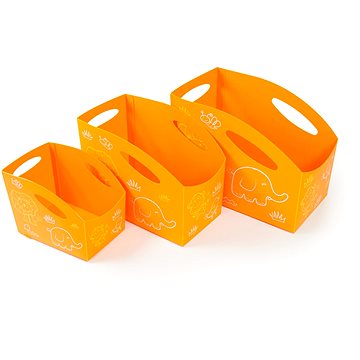 Primobal Sada dětských úložných boxů, oranžové, 3ks, velikosti S + M + L (5999105015857)