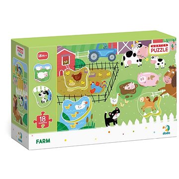 Dodo Puzzle s tříděním obrázků Farma 18 dílků (4820198241124)