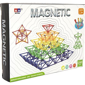 Magnetická stavebnice 250 ks plast/kov v krabici 31x23x5cm (8592190853600)