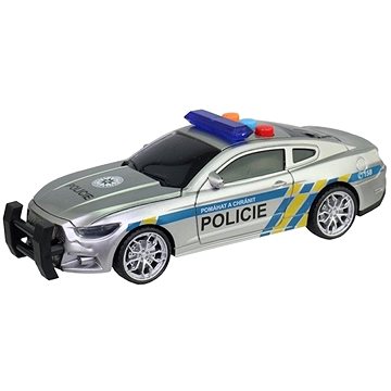 Policejní auto na setrvačník, 17 cm, světlo, zvuk (čeština), na baterie (8590756107105)