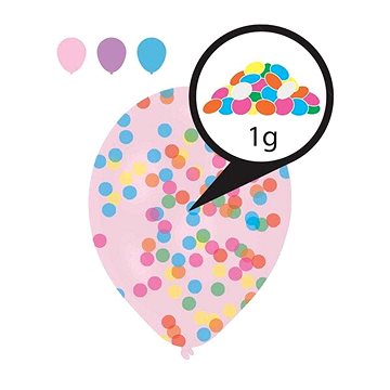 Balónky naplněné konfetami, mix barev, 6 ks (0194099019217)