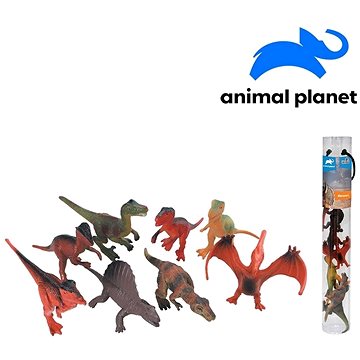 Zvířátka v tubě -dinosauři, 7 - 11 cm, mobilní aplikace pro zobrazení zvířátek, 8 ks (8590756075534)