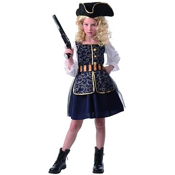 Šaty na karneval - pirátka s kloboukem, 110 - 120 cm (8590756095822)
