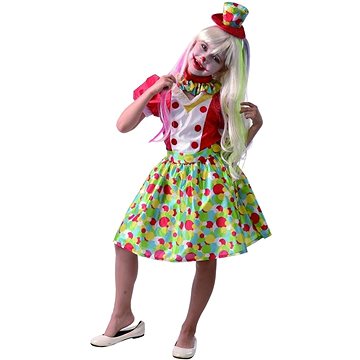 Šaty na karneval - klaun dívka, 110 - 120 cm (8590756096270)