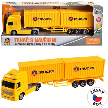 Kamion se dvěma kontejnery na setrvačník, 8 x 33 x 5 cm (8590756084321)