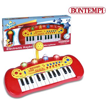 Bontempi Elektronická klávesnice s mikrofonem a blikající světelnou show (047663308272)