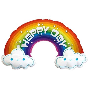 Balón foliový rainbow - duha happy day - 90 cm (8435102312348)