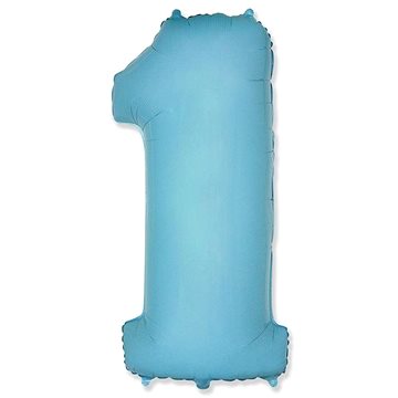 Balón foliový číslice světle modrá 102 cm - 1 (8435102305616)