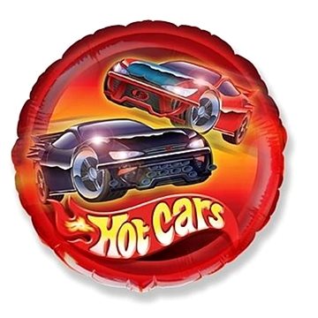 Balón foliový 45 cm auta - hot cars (8435102312560)