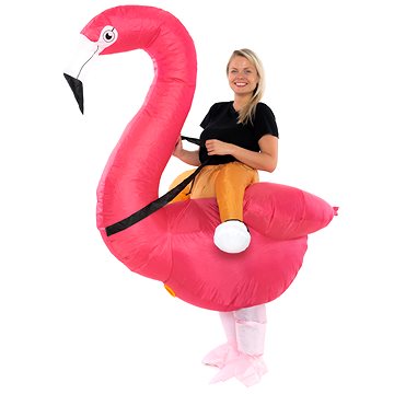 Nafukovací kostým pro dospělé Riding Flamingo (HRAbz25278)