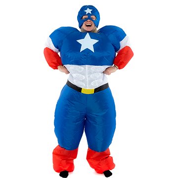 Nafukovací kostým pro dospělé Captain America (HRAbz25289)