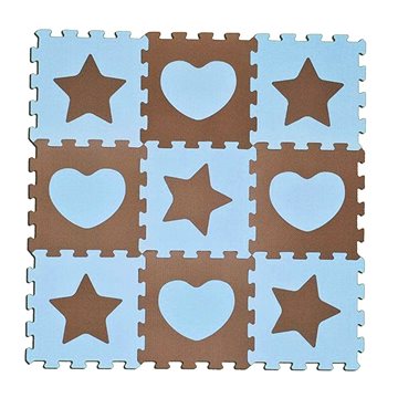 Sun Ta Toys Pěnové puzzle Hvězdy a srdce modré S4 (30x30) (8590756748810)