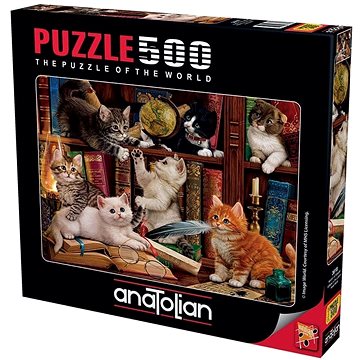 Anatolian Puzzle Kočičky v knihovně 500 dílků (8698543136182)