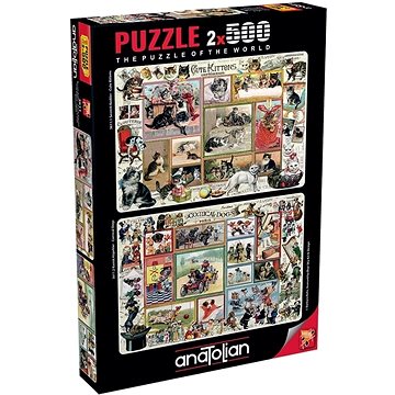 Anatolian Puzzle Kočky a Psi 2x500 dílků (8698543136113)