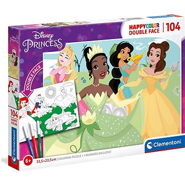 Clementoni Oboustranné puzzle Disney princezny 104 dílků (8005125257140)
