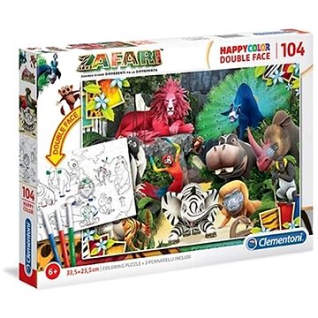 Clementoni Oboustranné puzzle Zafari: V džungli 104 dílků (8005125257010)