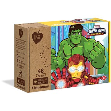 Clementoni Play For Future Puzzle Marvel Super Hero Adventures 3x48 dílků (8005125252572)