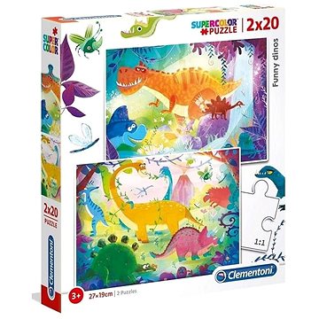 Clementoni Puzzle Legrační dinosauři 2x20 dílků (8005125247554)
