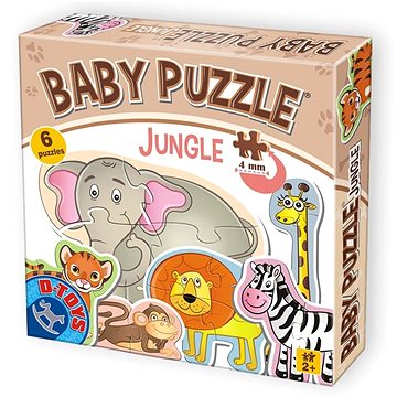 D-Toys Baby puzzle Zvířátka z džungle 6v1 (2-4 dílky) (5947502871286)