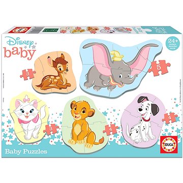 Educa Baby puzzle Disney zvířata 2, 5v1 (3-5 dílků) (8412668185913)