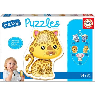 Educa Baby puzzle Divoká zvířátka 5v1 (3-5 dílků) (8412668141971)
