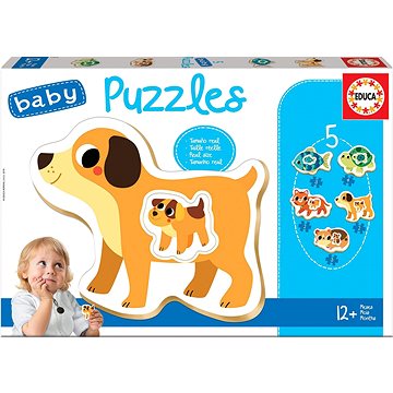 Educa Baby puzzle Domácí mazlíčci s mláďaty 5v1 (2-4 dílky) (8412668175730)