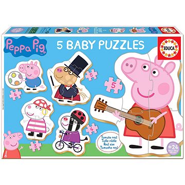 Educa Baby puzzle Prasátko Peppa 2, 5v1 (3-5 dílků) (8412668185890)