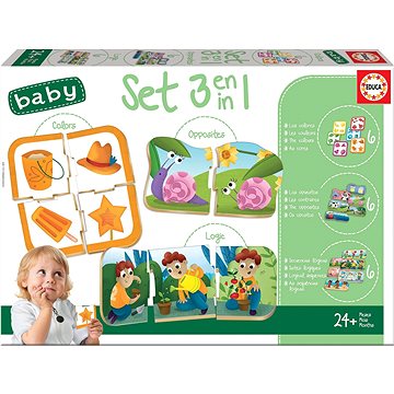 Educa Baby puzzle set Barvy, posloupnost a protiklady 3v1 (8412668181236)