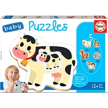 Educa Baby puzzle Zvířátka na farmě s mláďaty 5v1 (2-4 dílky) (8412668175747)