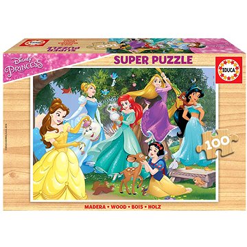 Educa Dřevěné puzzle Disney Princezny 100 dílků (8412668176287)