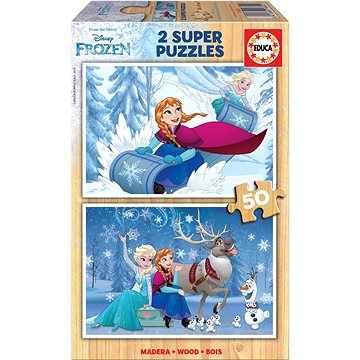 Educa Dřevěné puzzle Ledové království 2x50 dílků (8412668168022)