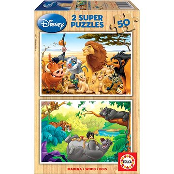 Educa Dřevěné puzzle Zvířecí kamarádi 2x50 dílků (8412668131446)