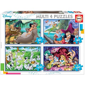 Educa Puzzle Disney pohádky 4v1 (50,80,100,150 dílků) (8412668181052)