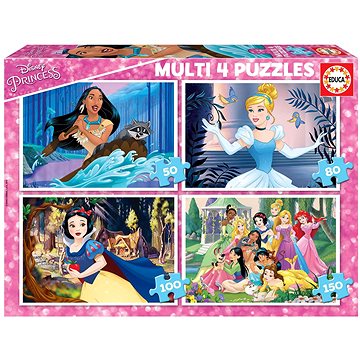 Educa Puzzle Disney princezny 4v1 (50,80,100,150 dílků) (8412668176379)