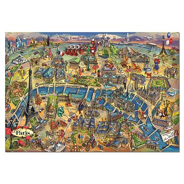 Educa Puzzle Mapa Paříže 500 dílků (8412668184527)