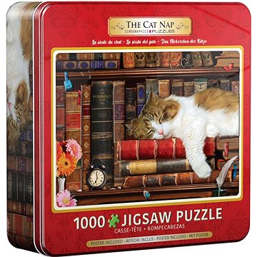Eurographics Puzzle v plechové krabičce Kočičí zdřímnutí 1000 dílků (628136055451)